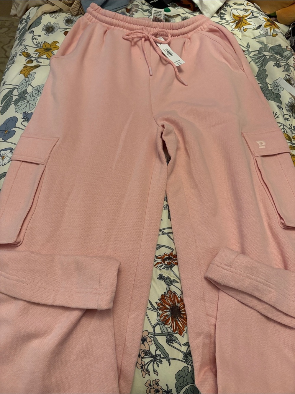 PINK Victoria's Secret Light Pink Cargo Joggers